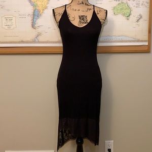 BCBG Long Black Bodycon Dress with Trim
